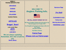 Tablet Screenshot of anglersfishinginfo.com